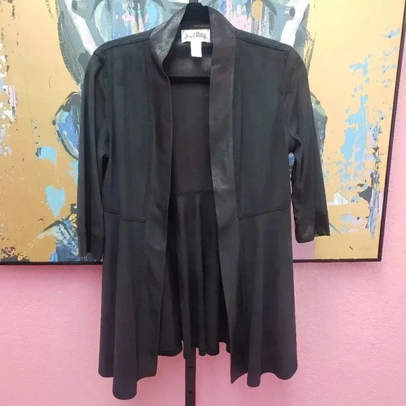 Joseph Ribkoff Black Suede Feel Lightweight Jacket - Picture 1 of 4